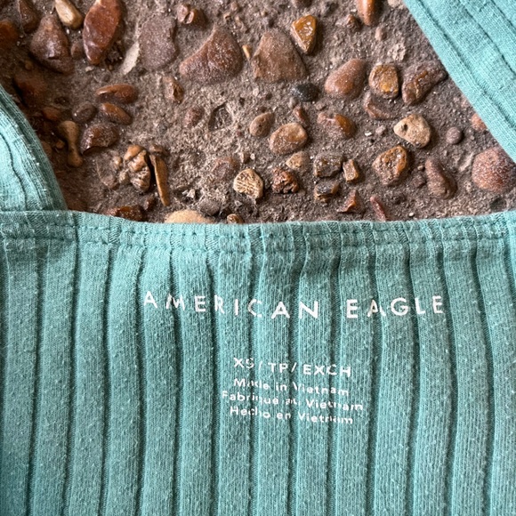 american eagle green ribbed tank size xs - Picture 3 of 3